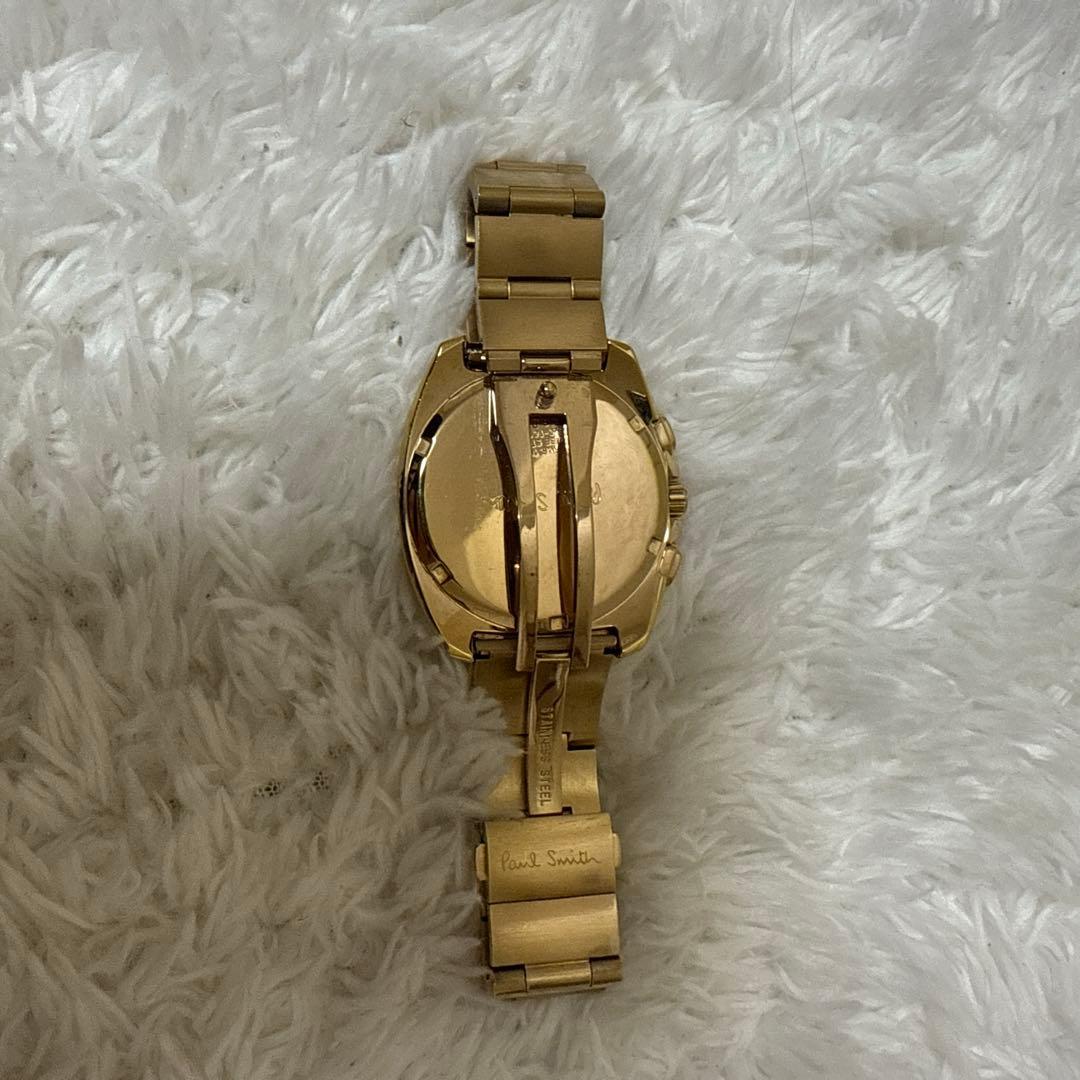 稼働品　Poul Smith ポールスミス　腕時計　クロノグラフ　ゴールド