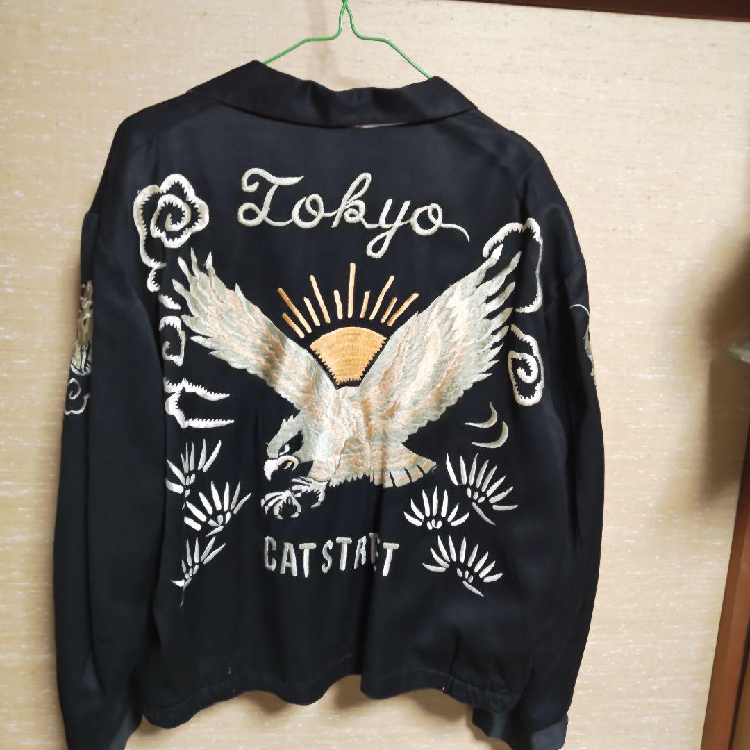 f*r様 ピンクドラゴン黒の刺繍スカジャンクリームソーダAngel