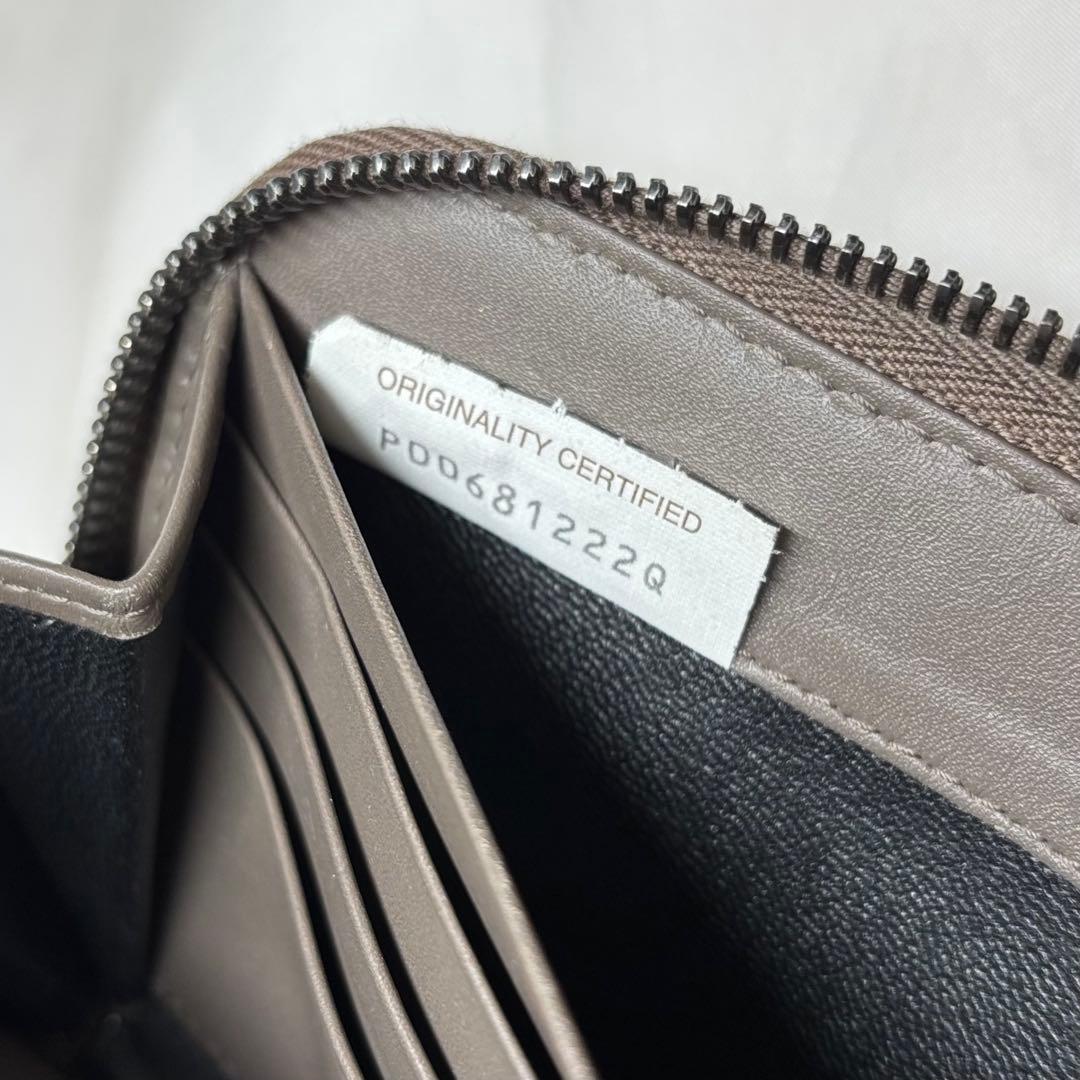 【美品】　ボッテガヴェネタ　長財布　イントレチャート　ラウンドファスナー