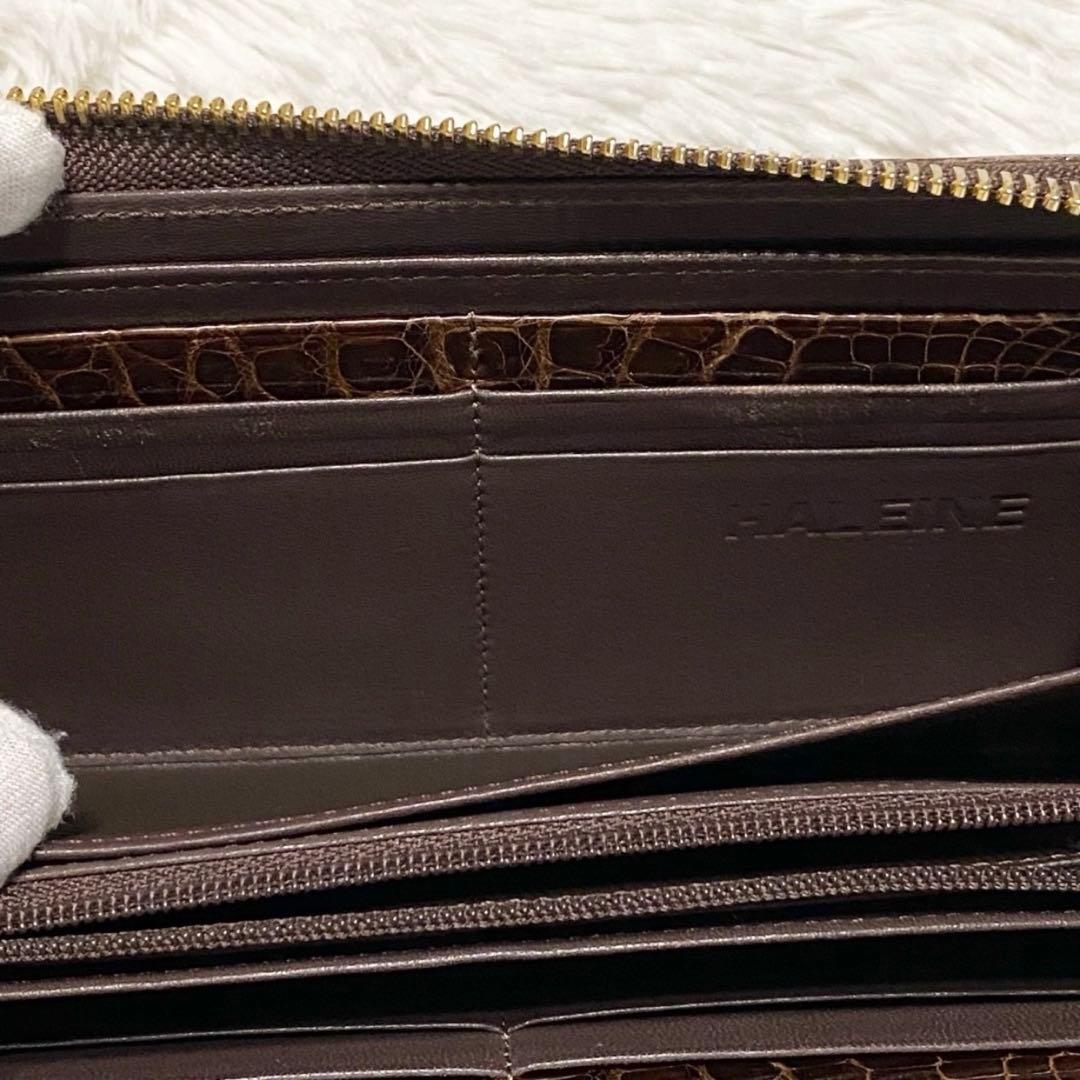【美品】HALEINE クロコダイル レザー ウォレット 日本製