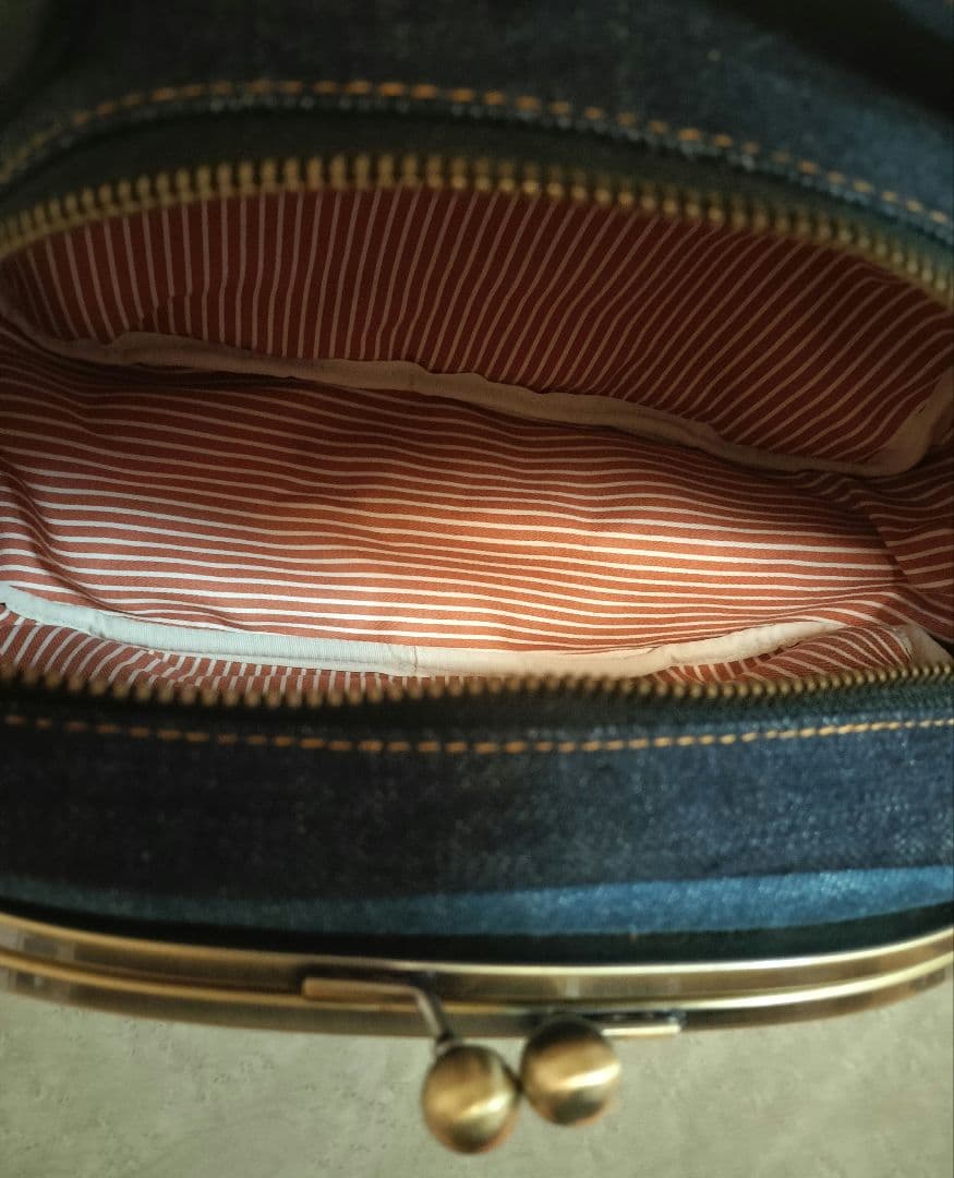 あやの小路 AYANOKOJI がま口ポシェット型ボディバッグ デニム 2way