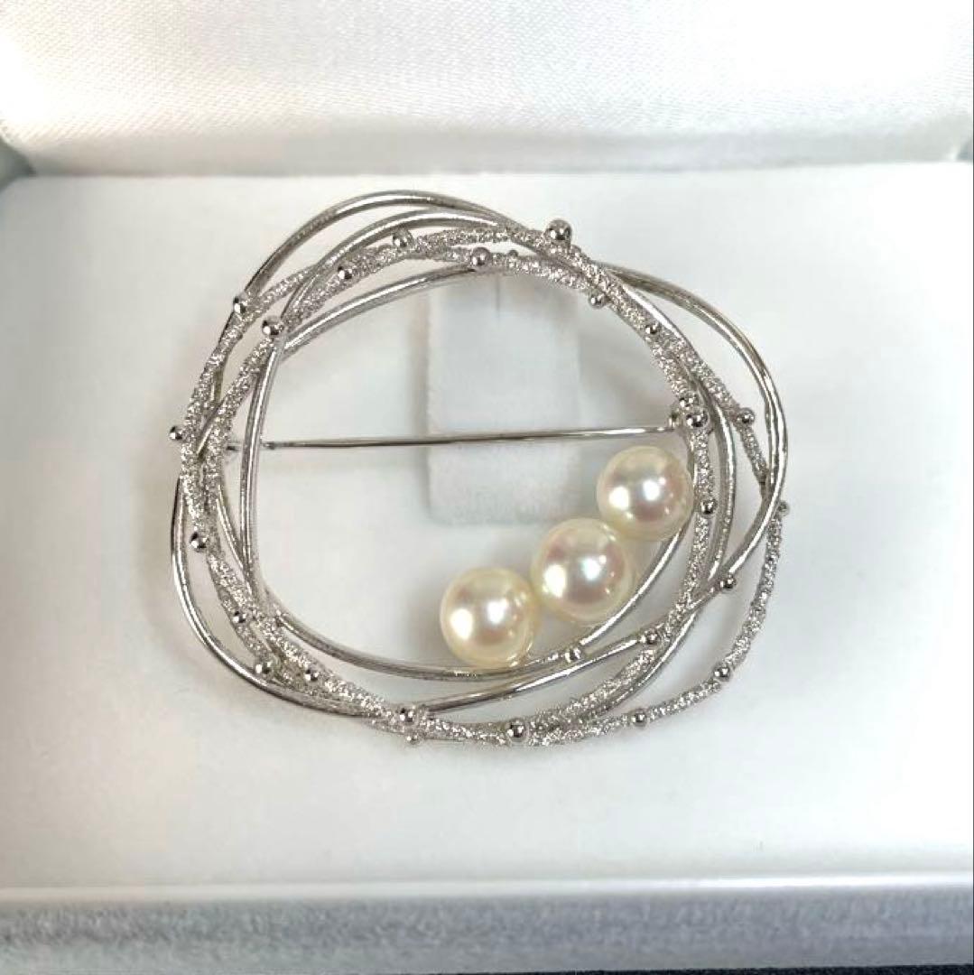 ミキモト　パールブローチ　入学式　卒業式　ブランド　刻印　コサージュ　シルバー製