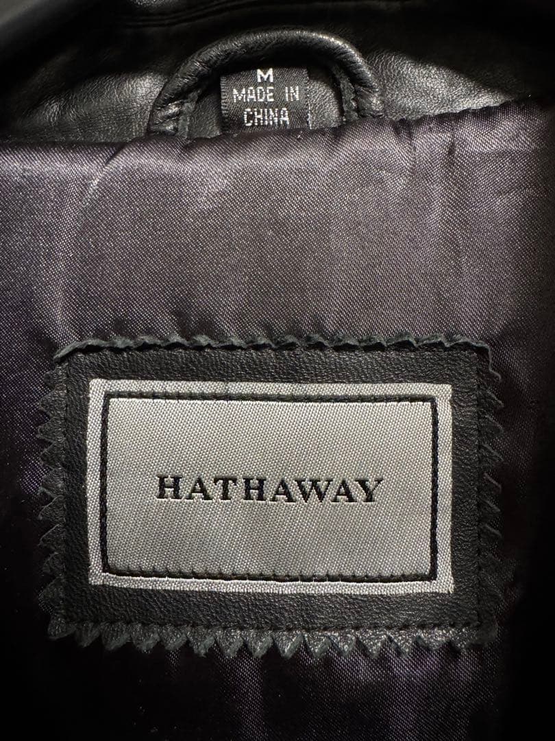HATHAWAY ブラックレザー ジャケット Mサイズ