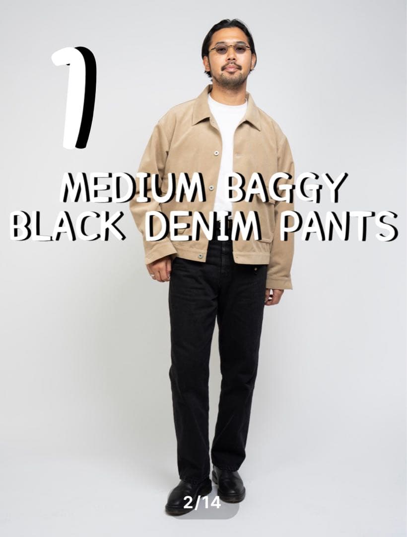 パンツ KAJA MEDIUM BAGGY BLACK DENIM PANTS