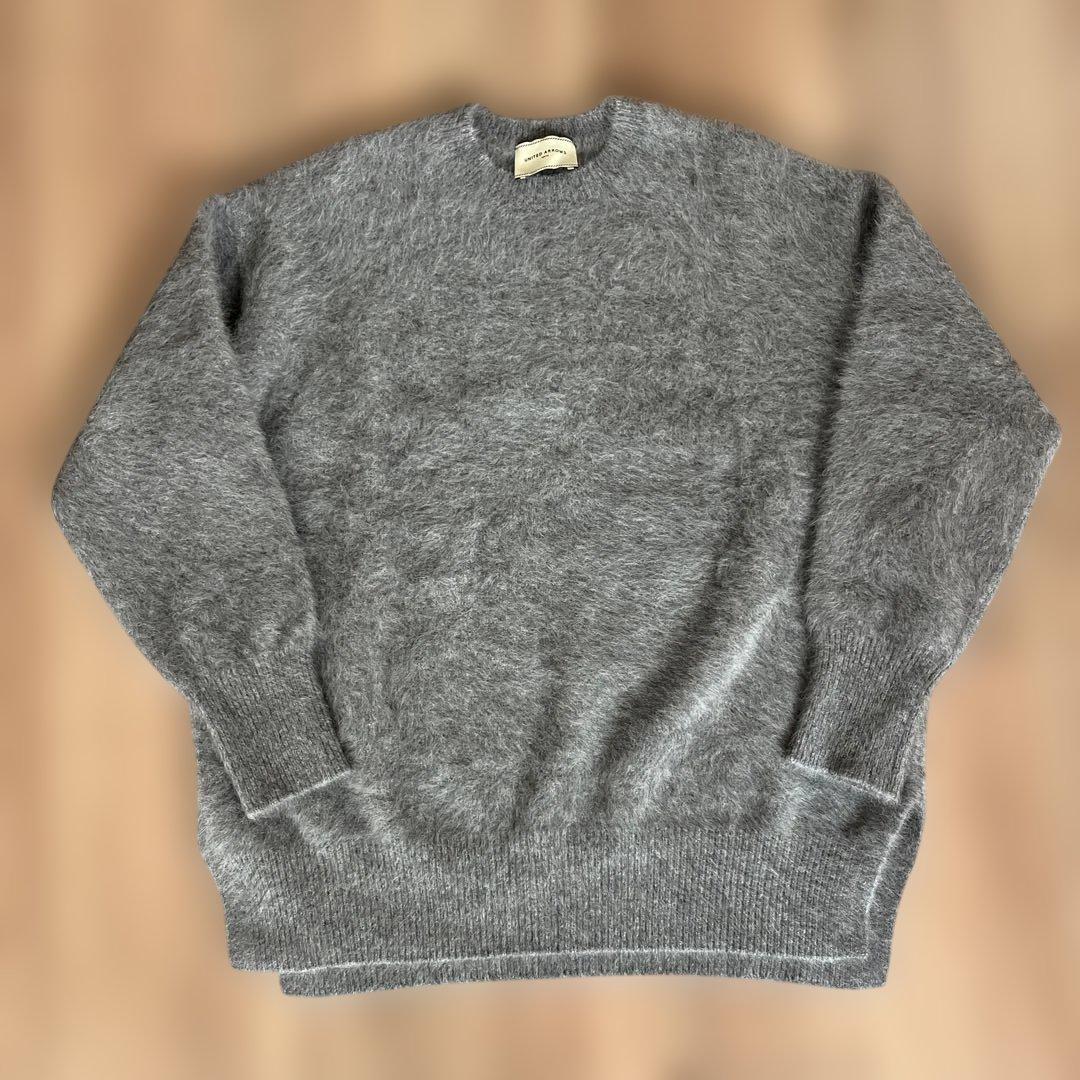 UNITED ARROWSフォックスカシミヤクルーネックニット グレー