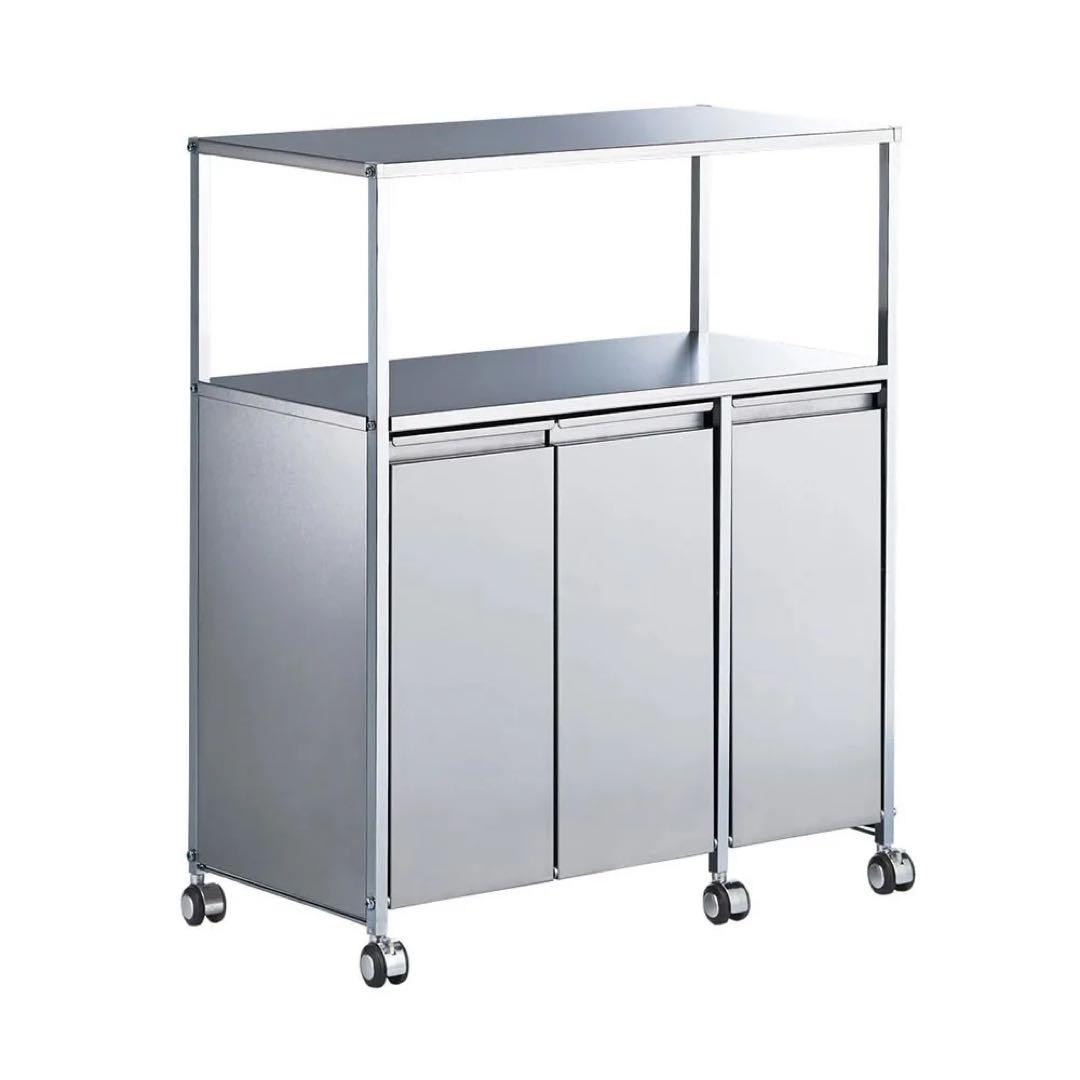 定価5万! dinos ステンレス作業台ワゴン ダスト3分別 幅73.5cm