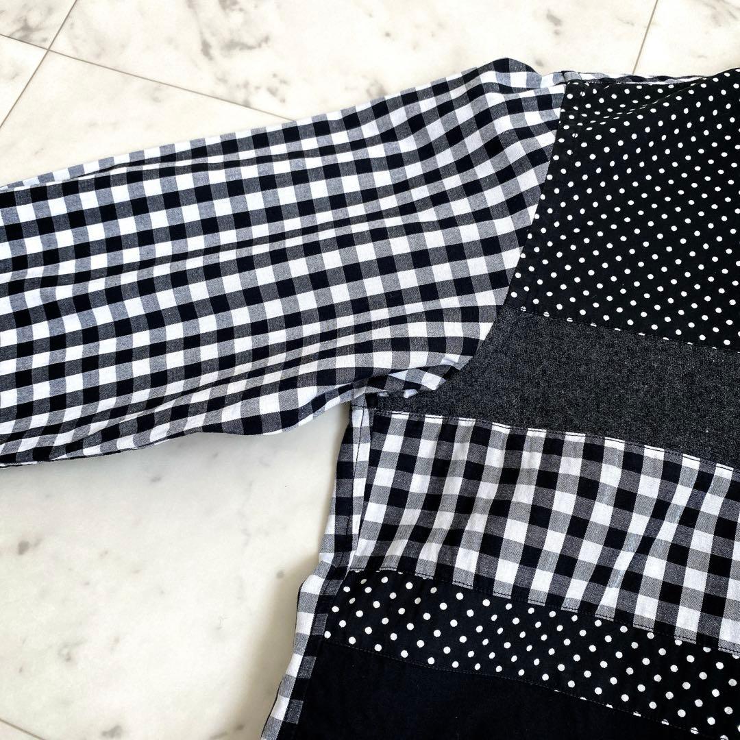BLACK COMME des GARÇONS 長袖シャツ パッチワーク 切替