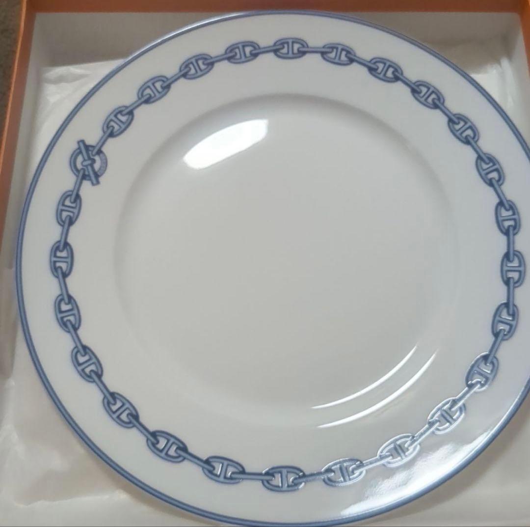 HERMES エルメス　ラウンド　シェーヌダンクル 27cm プレート　皿