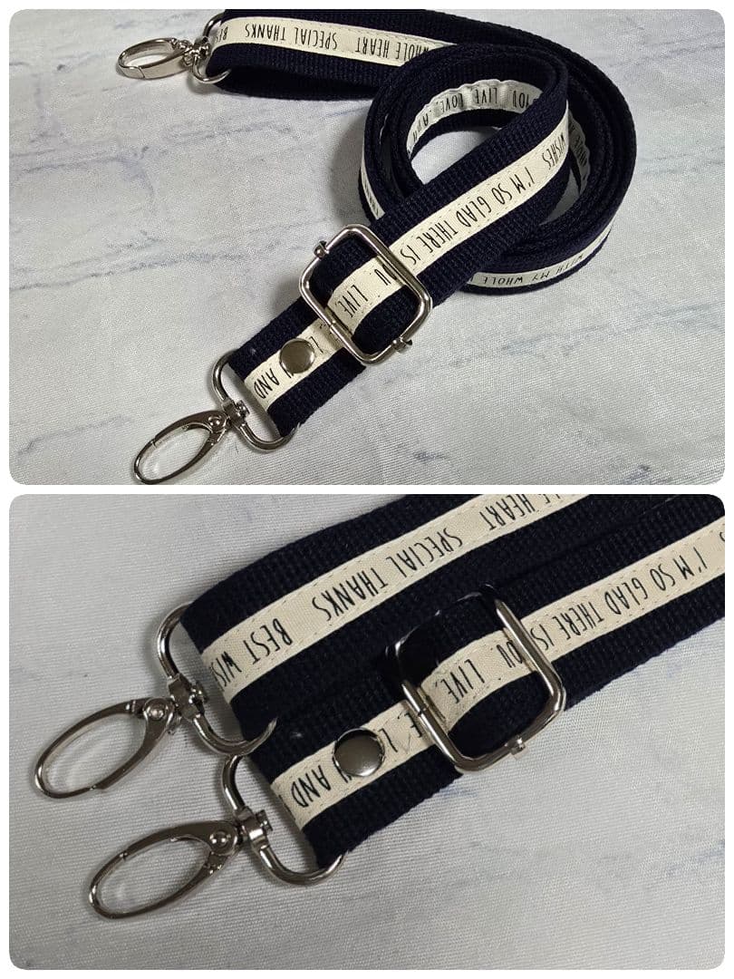 デニムリメイクトートバッグ 大きめ 上部ファスナー ＆サコッシュ 本革使用