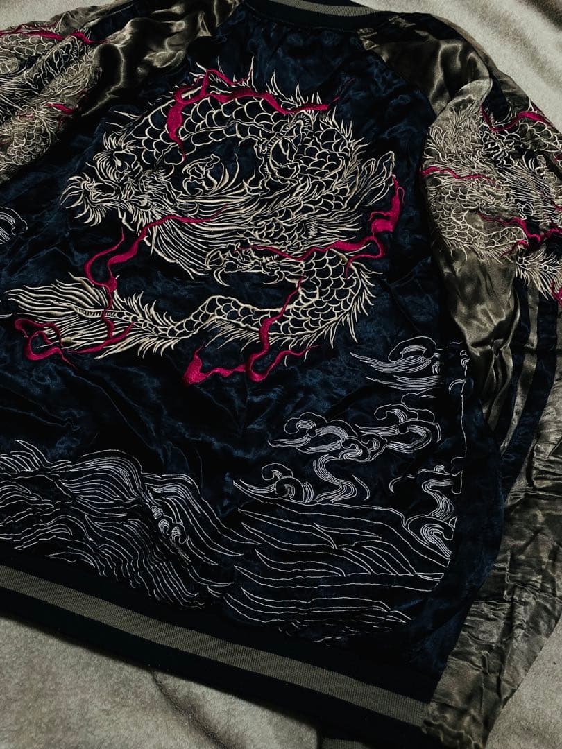 ORIENTAL ２面用 龍 桜 日本限定 スカジャン unisex レーヨン