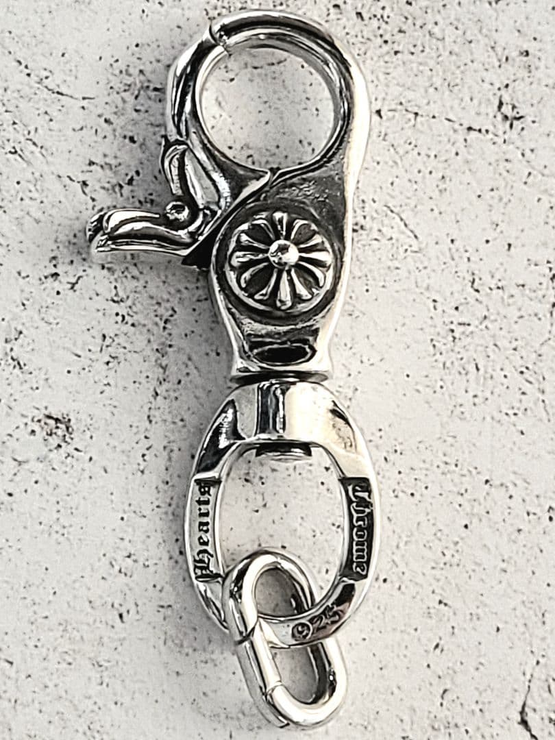 ラスト1点のみ 新品未使用 シルバー925 クロス キーホルダー クリップ