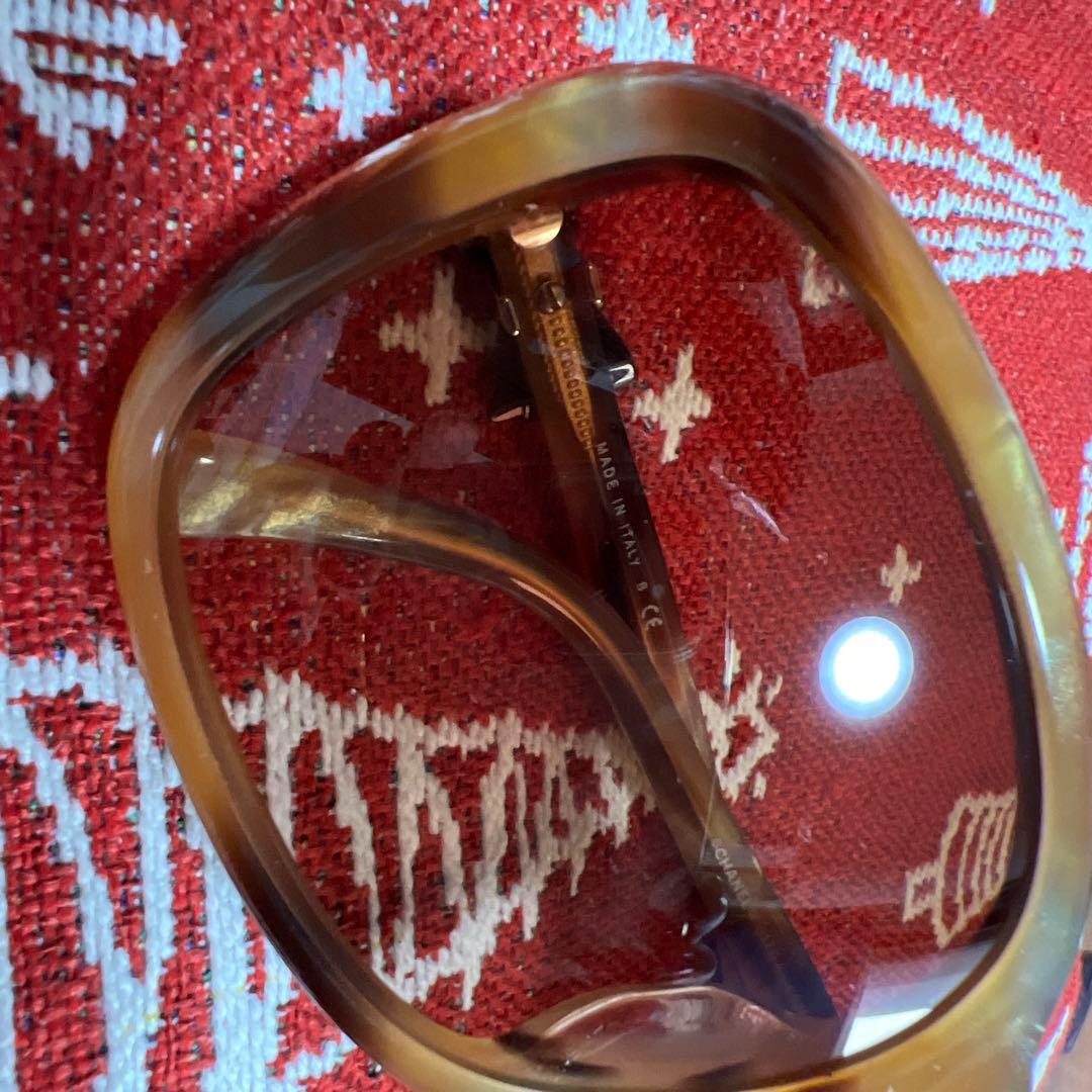 CHANEL サングラス べっ甲風 リボン ココマーク ブラウン 茶　シャネル