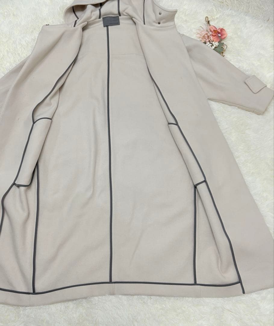 uncrave アンクレイヴ メルトン ダッフルコート M相当　白　ロング