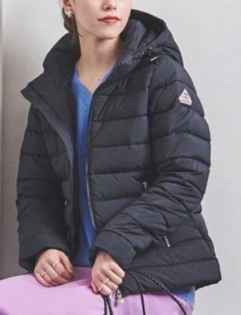 【美品】ピレネックス ダウンジャケット スプートニックソフト 紺 M ロゴ