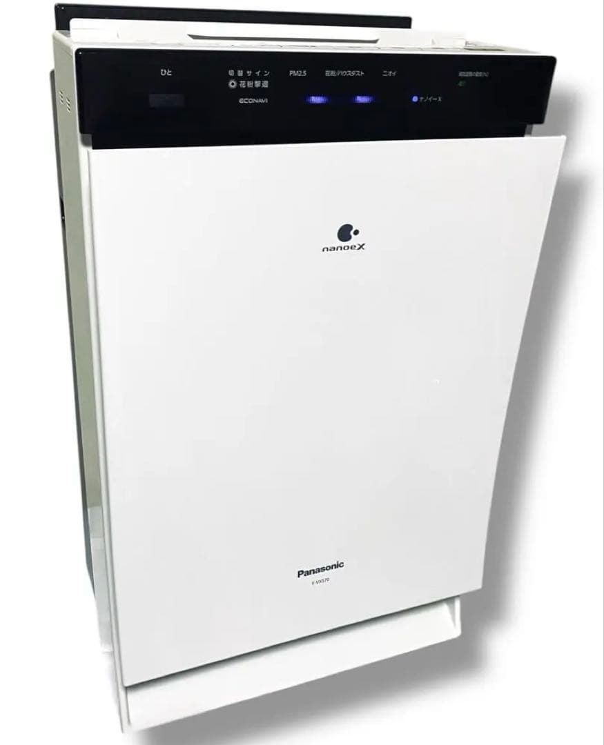 動作品 美品 パナソニック 加湿 空気清浄 F-VXS70 冬 花粉 乾燥 白