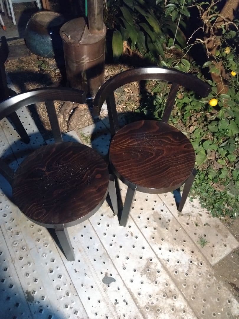 TON ダークブラウン木製椅子 2脚セット