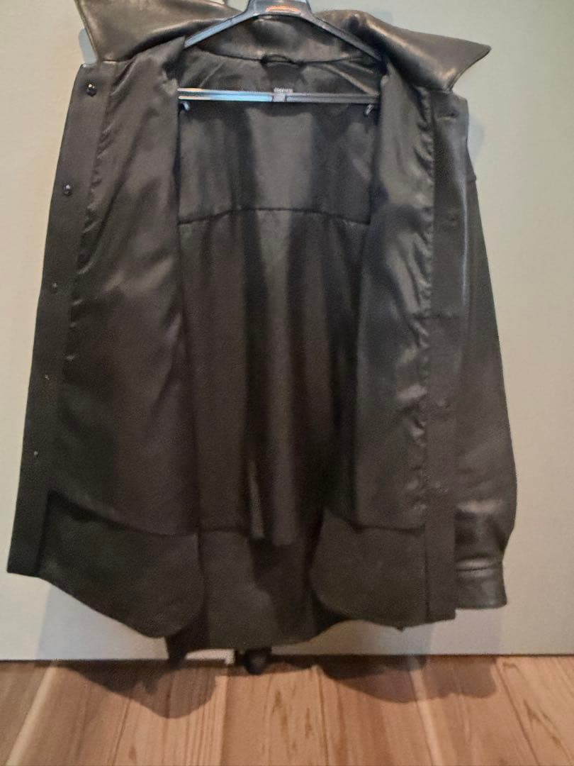 EDIFICE ネイキッドラムレザーカラーシャツ　ブラック　羊革　Mサイズ