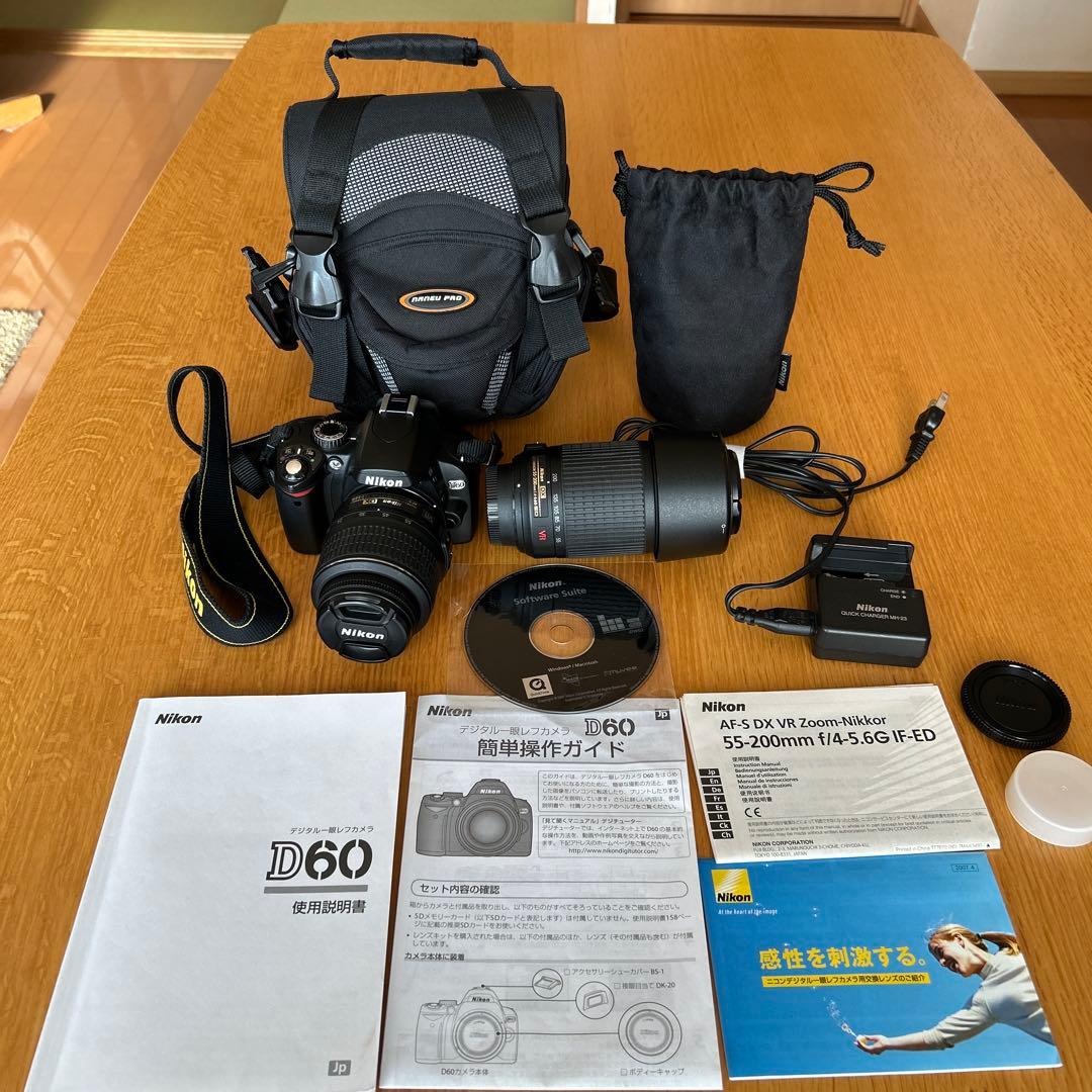 Nikon D60 デジタル一眼レフカメラ 望遠レンズ カメラバッグセット