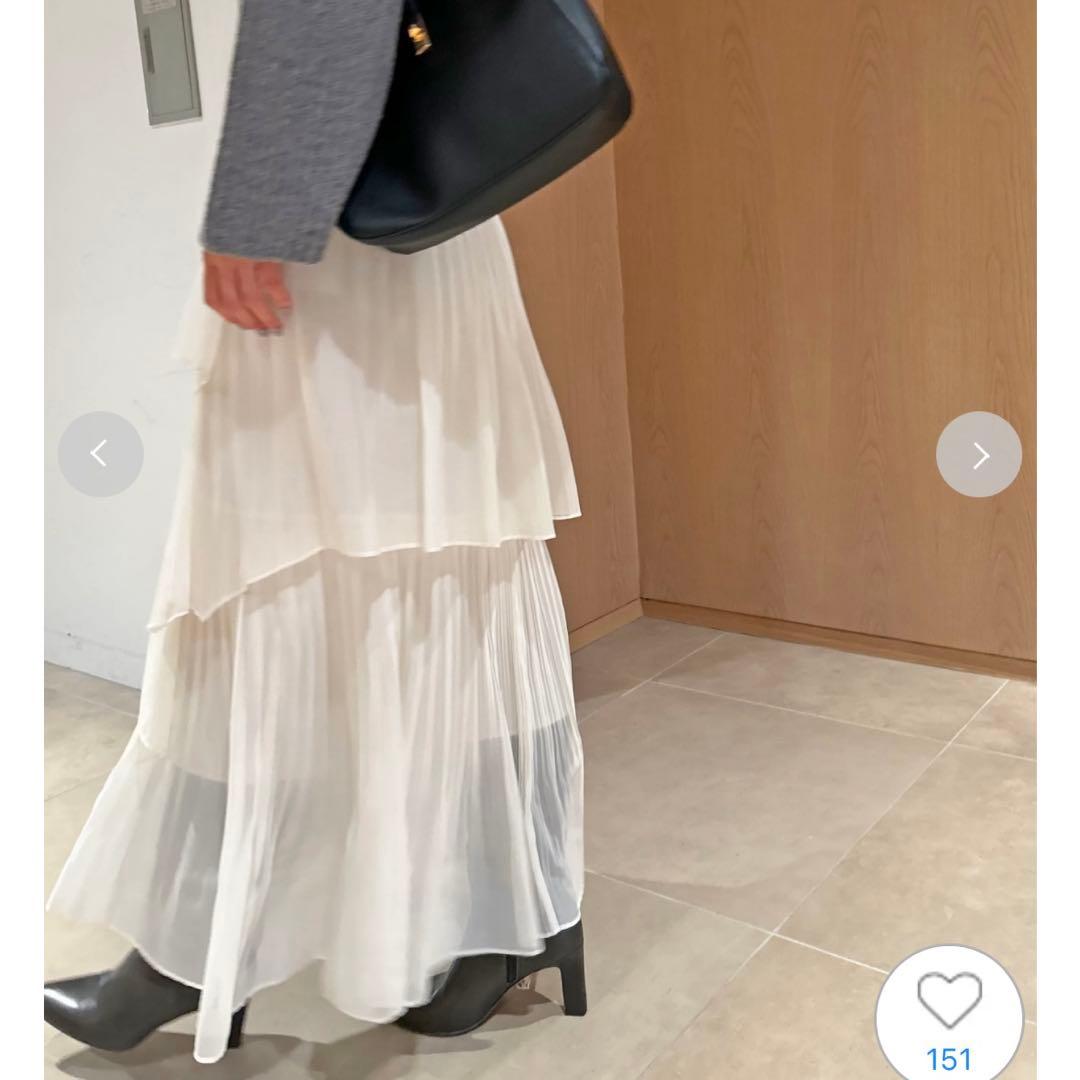 snidel ストレートプリーツティアードスカート