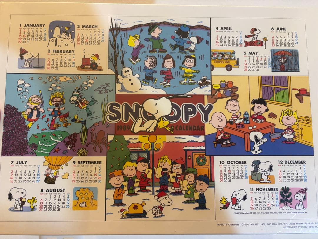 アポロ社　スヌーピー　ジクソーパズル　1000ピース　1989年カレンダー