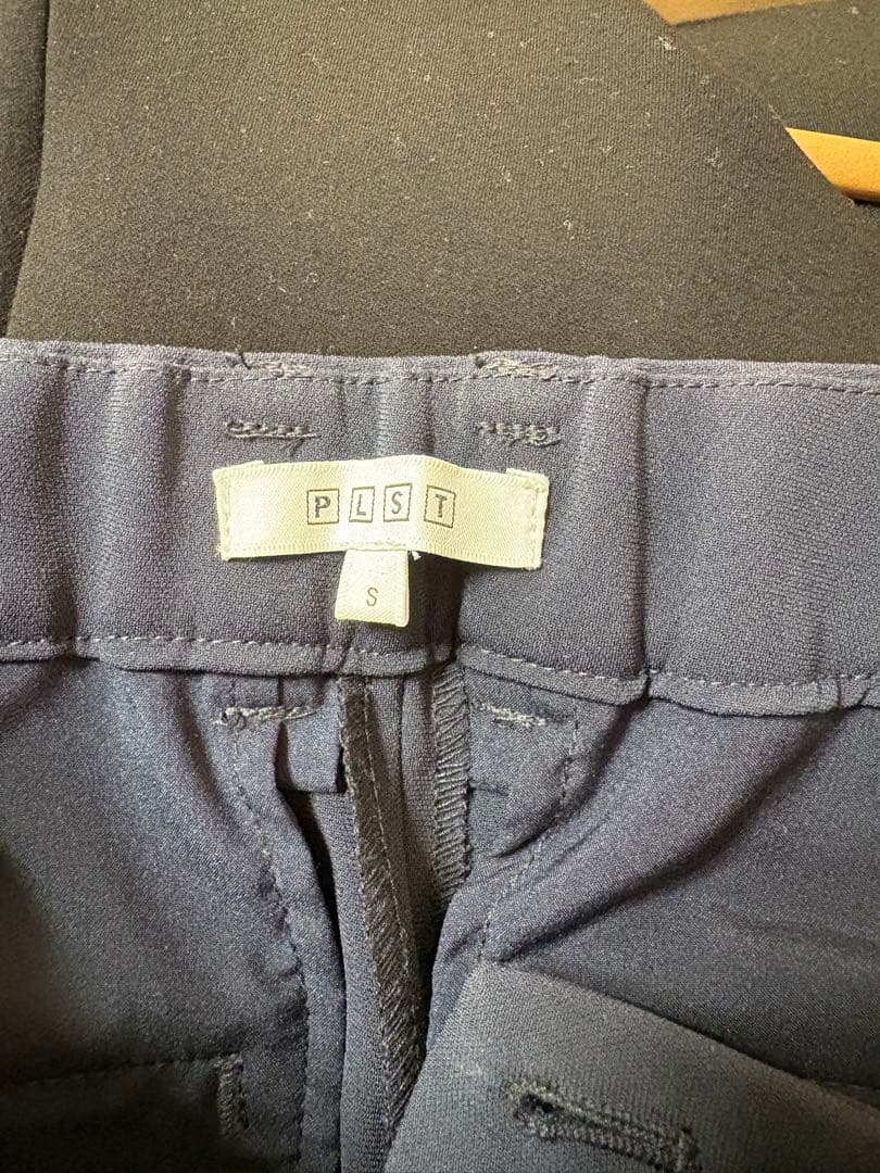 リ*ィ様 『極美品』プラステ カラーレス パンツスーツ トリアセテート混ネイビー