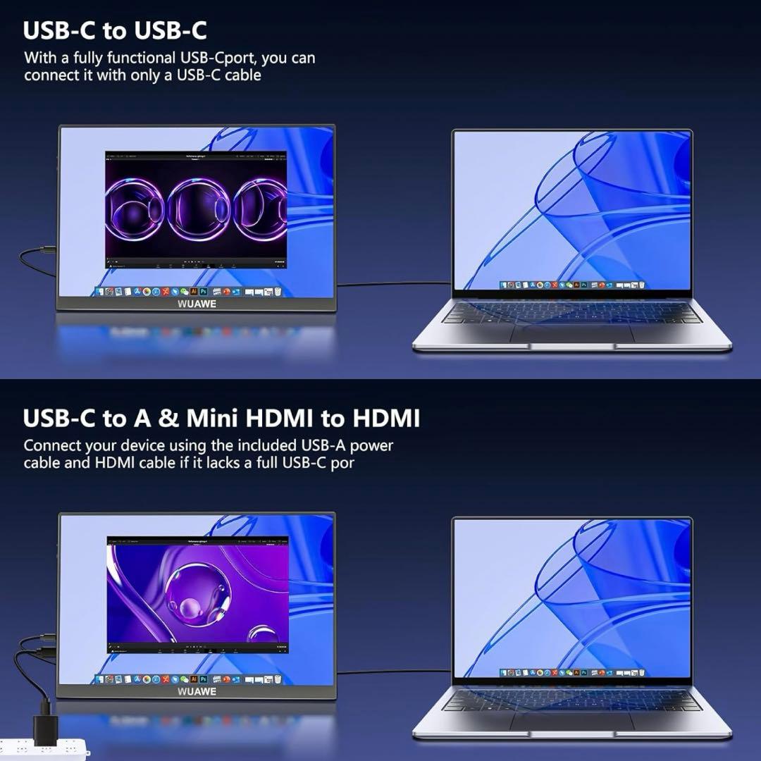 モバイルモニター 16インチ ノートパソコン用 内蔵スタンド付き