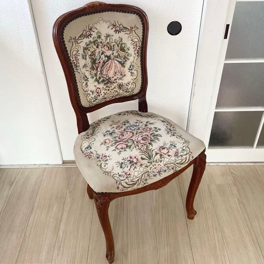 ゴブラン織 猫脚ヴィンテージチェア