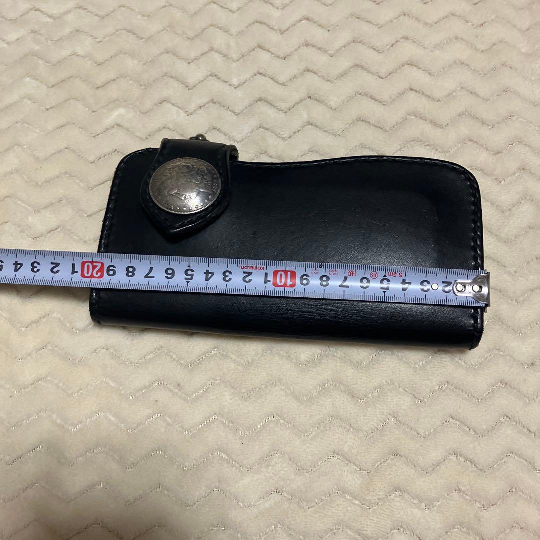 (訳あり)バイカーズ　ロングウォレット　レザー　　レザーウォレットチェーン