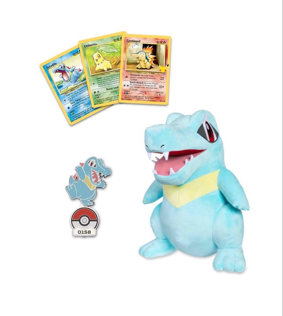 【海外ポケモンセンター限定品】ワニノコ　ぬいぐるみ　ピンズ　プロモカードパック