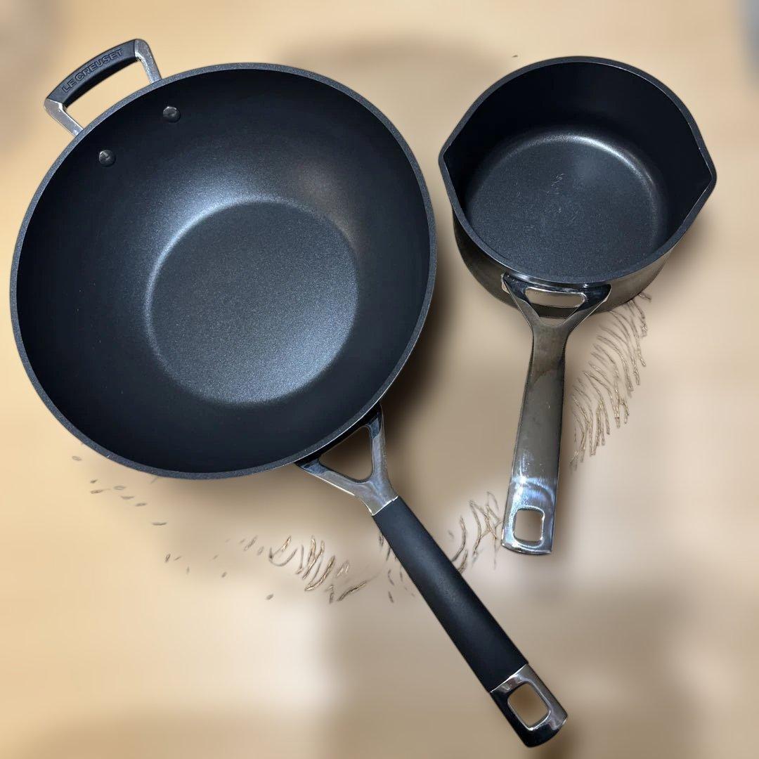 専用です！ル・クルーゼ深型フライパン蓋付き・片手鍋セット