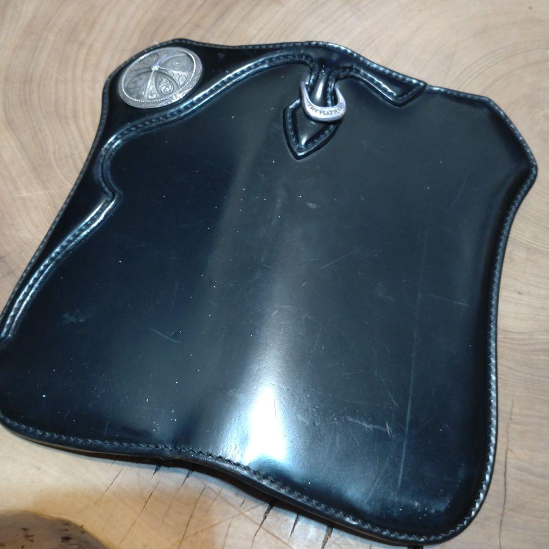 専用品　フラットヘッド　大型コンチョ付　コードバン長財布　ブラック