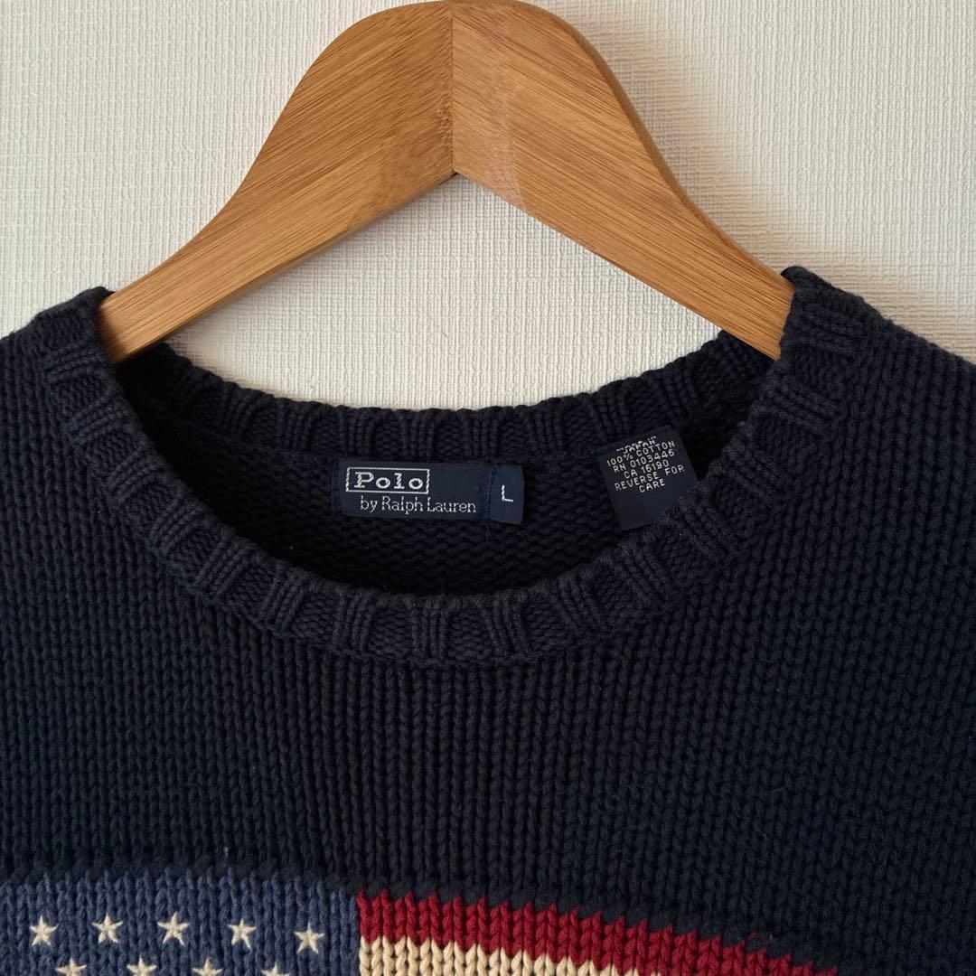 Polo by Ralph Lauren アメリカ国旗ニット L
