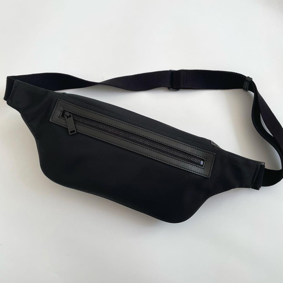 【未使用級】サンローラン ベルトバッグ ボディバッグ ナイロン ロゴプリント 黒