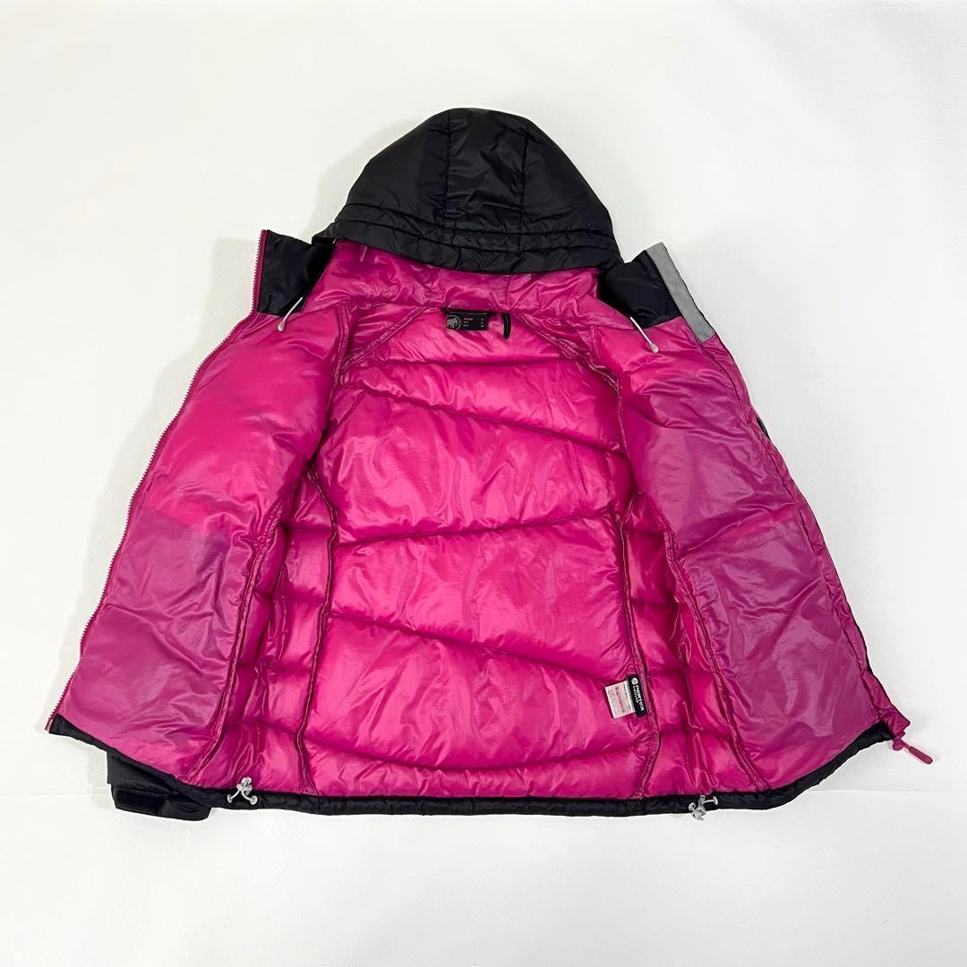 マムート アトラスフーデッドダウン ジャケット アウトドア ブラック ピンク M