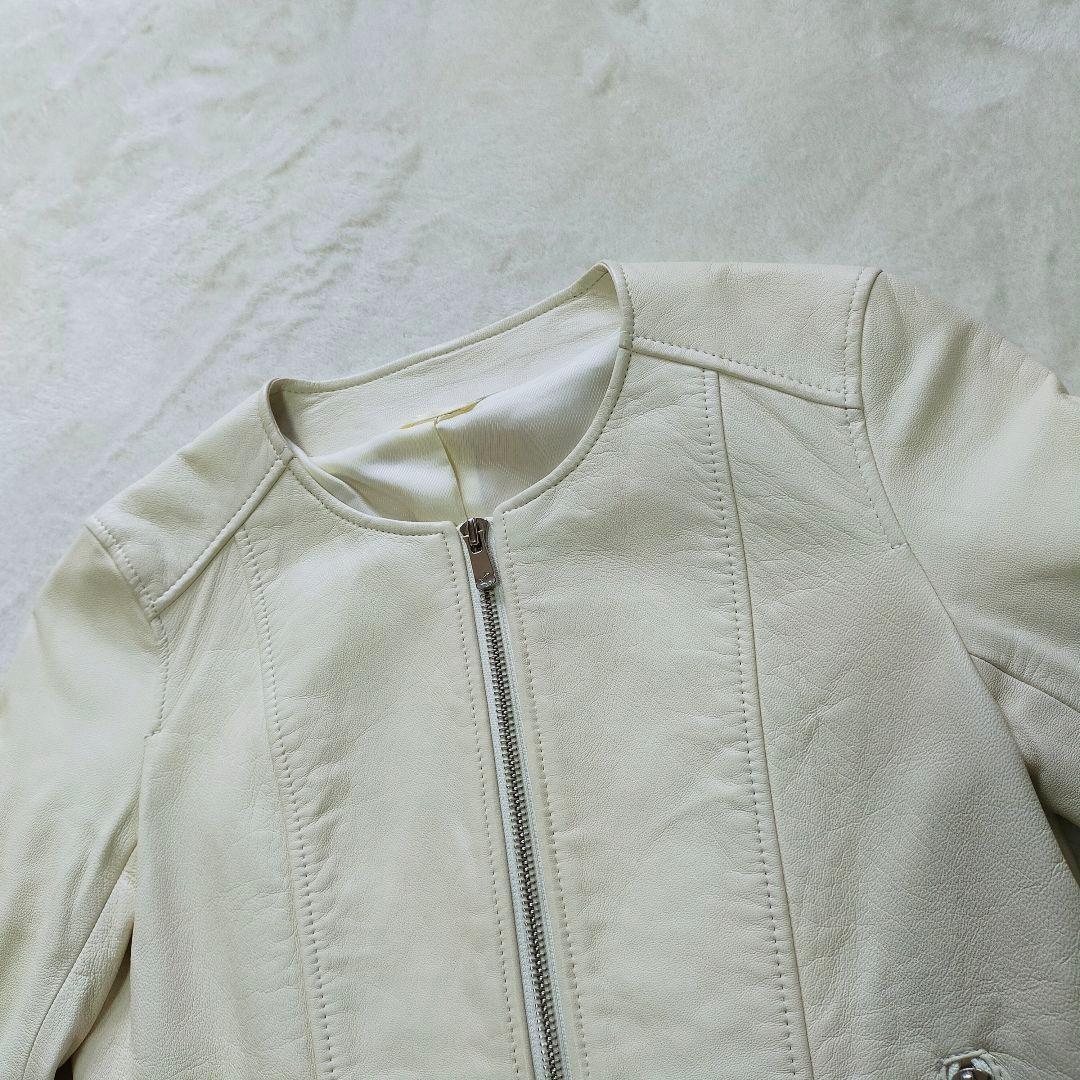 美品　ANAYI　近年モデル　34　ノーカラーレザージャケット
