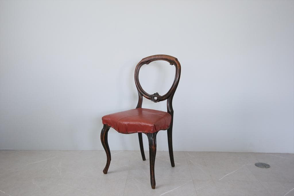 英国アンティーク木製バルーンバックダイニングチェア/サロンイス(89-41-1)