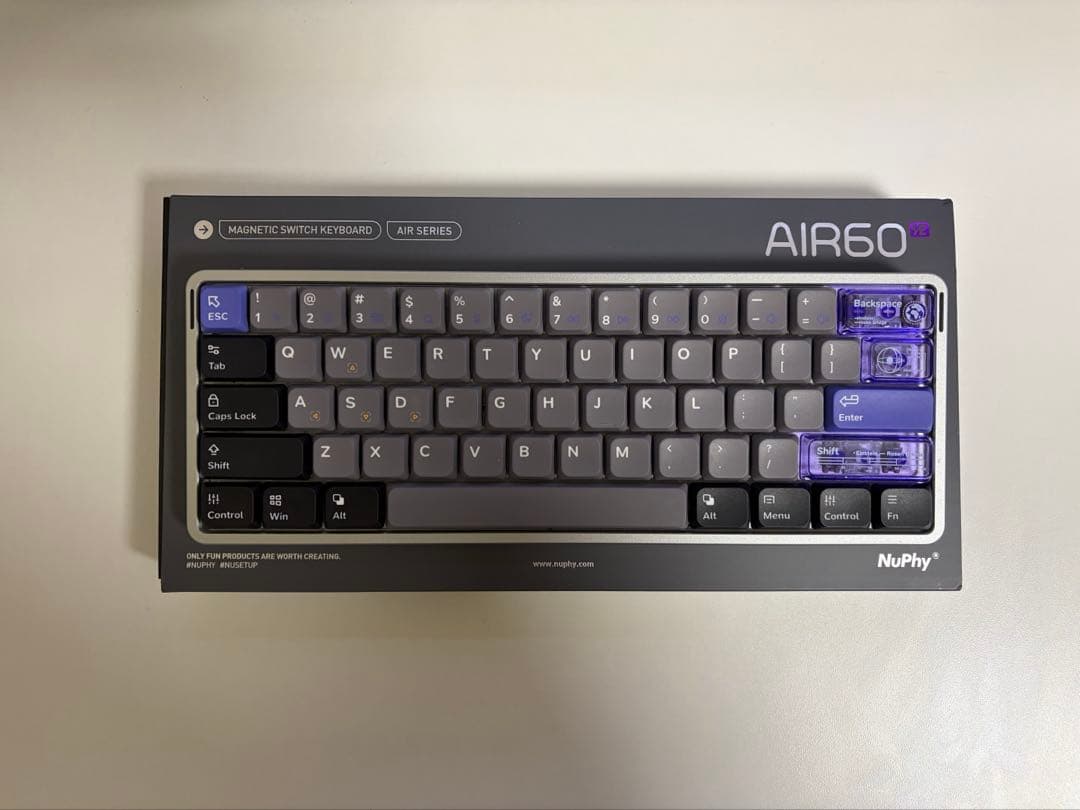 NuPhy AIR60 HE ロープロファイルラピッドトリガーキーボード