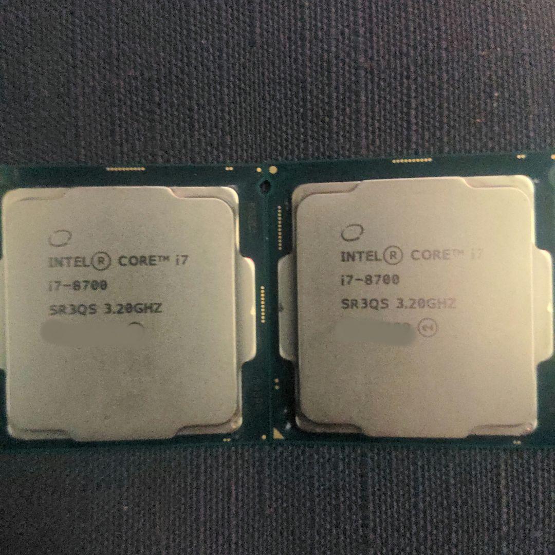 CPU Intel Core i7 8700 中古品×２個