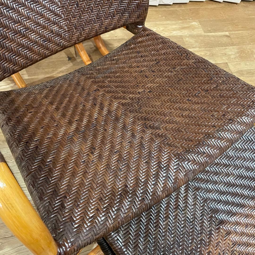 【希少】ヤマカワラタン　レストチェア　アームチェア　ラウンジチェア　オットマン