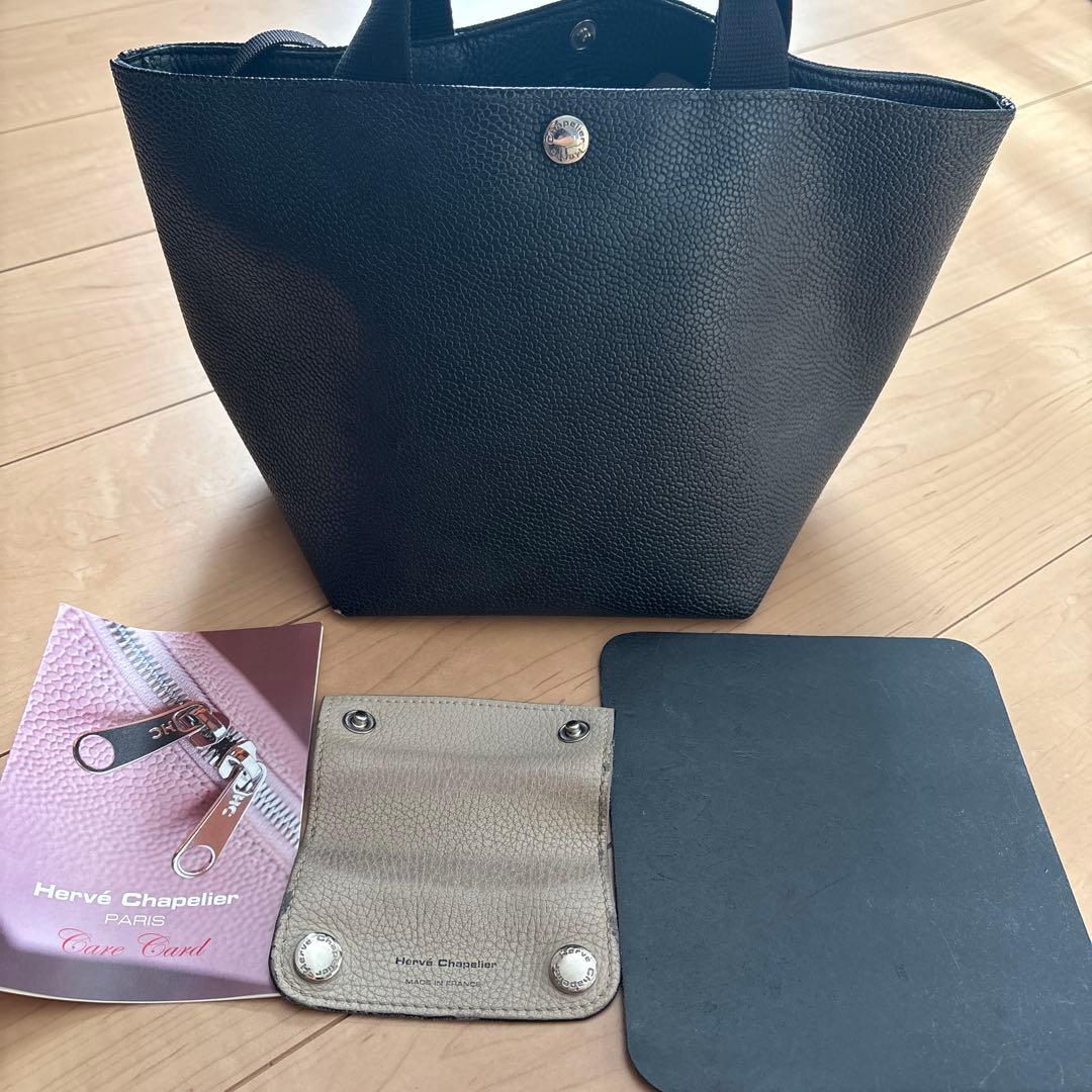 Hervé Chapelier オールブラックトートバッグ　827GGノワール