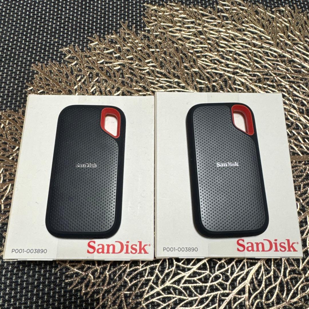 【2個セット】SanDisk 外付けSSD P001-003890 黒/赤