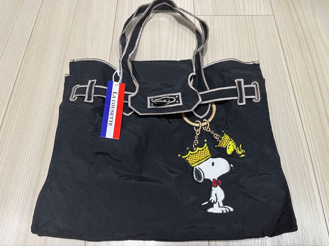 LA COUSETTE ラクゼットスヌーピーバッグブラックSボールアンドチェーン