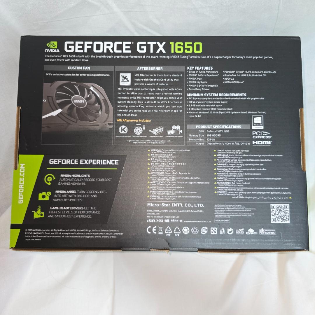 グラフィックボード・グラボ・ビデオカード GeForce GTX 1650 AERO ITX 4G OC