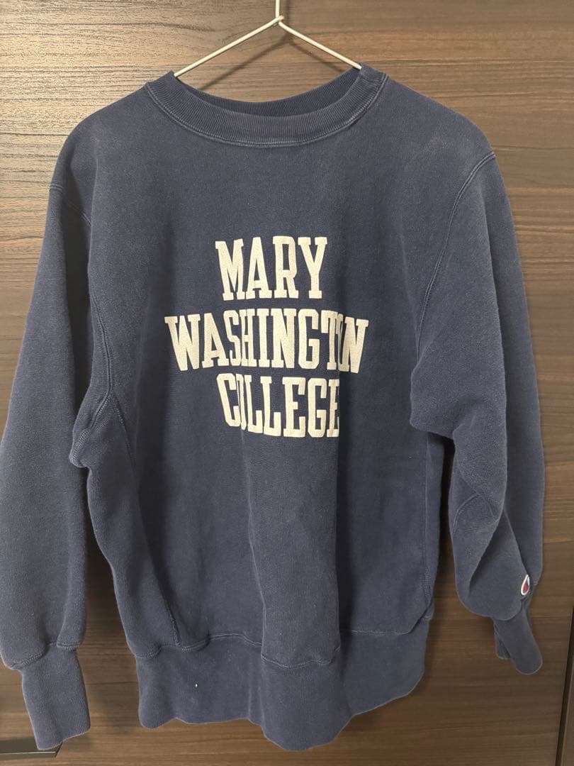 Champion リバースウィーブ 90s スウェット ネイビー 3段プリント