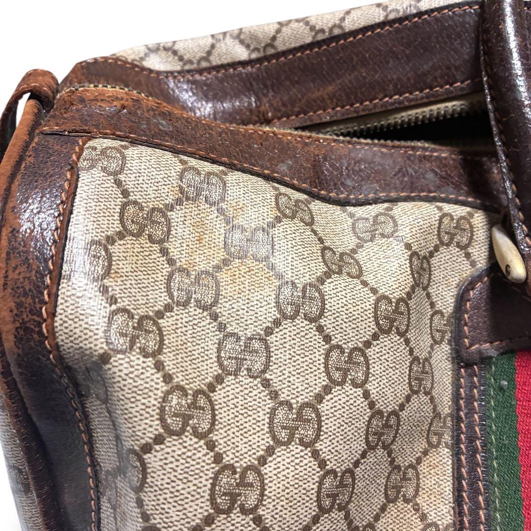 状態込み特別価格　グッチ　ボストンバッグ　gg柄　PVC シェリーライン
