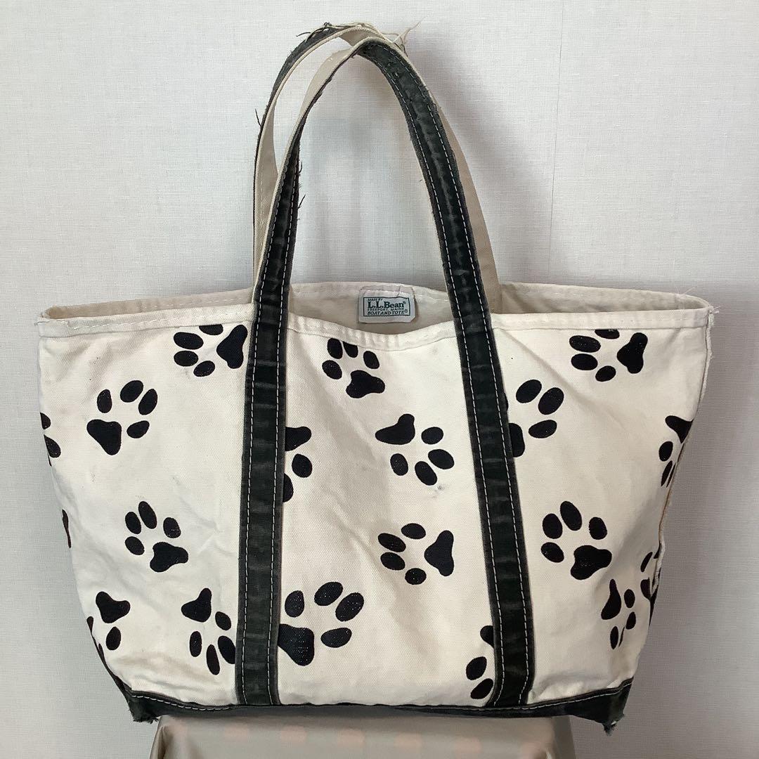 L.L.Bean エルエルビーン　希少　足跡柄トートバッグ　Lサイズ