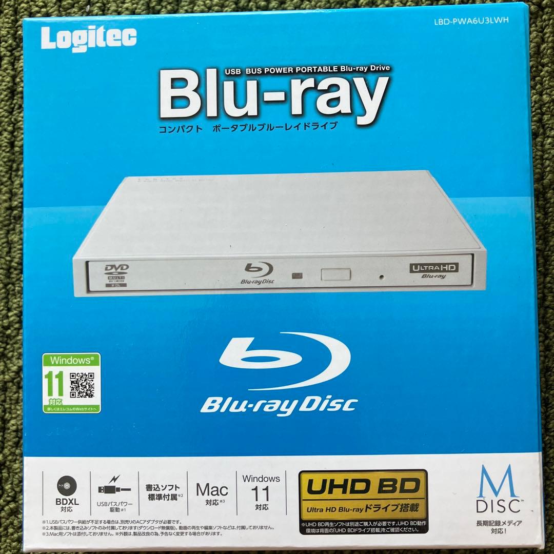 Logitec ポータブルブルーレイドライブ LBD-PWA6U3WH