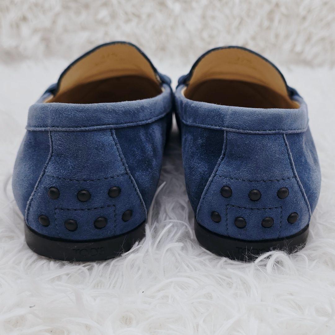 ✨美品✨TOD'S トッズ 本革 スエード ビット ローファー 青 24.5cm