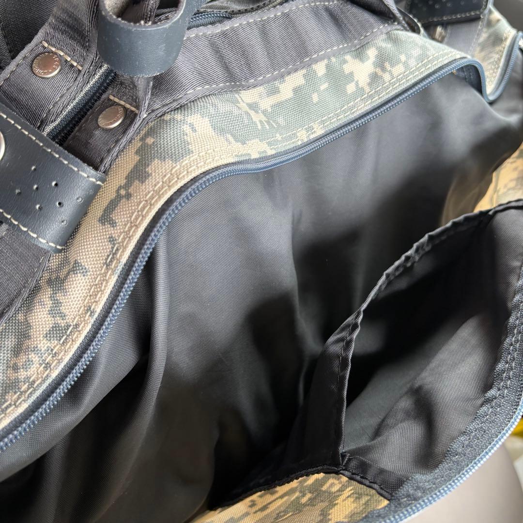 激レア　ロンシャン LONGCHAMP 迷彩柄 ボストンバッグ カーキ グレー