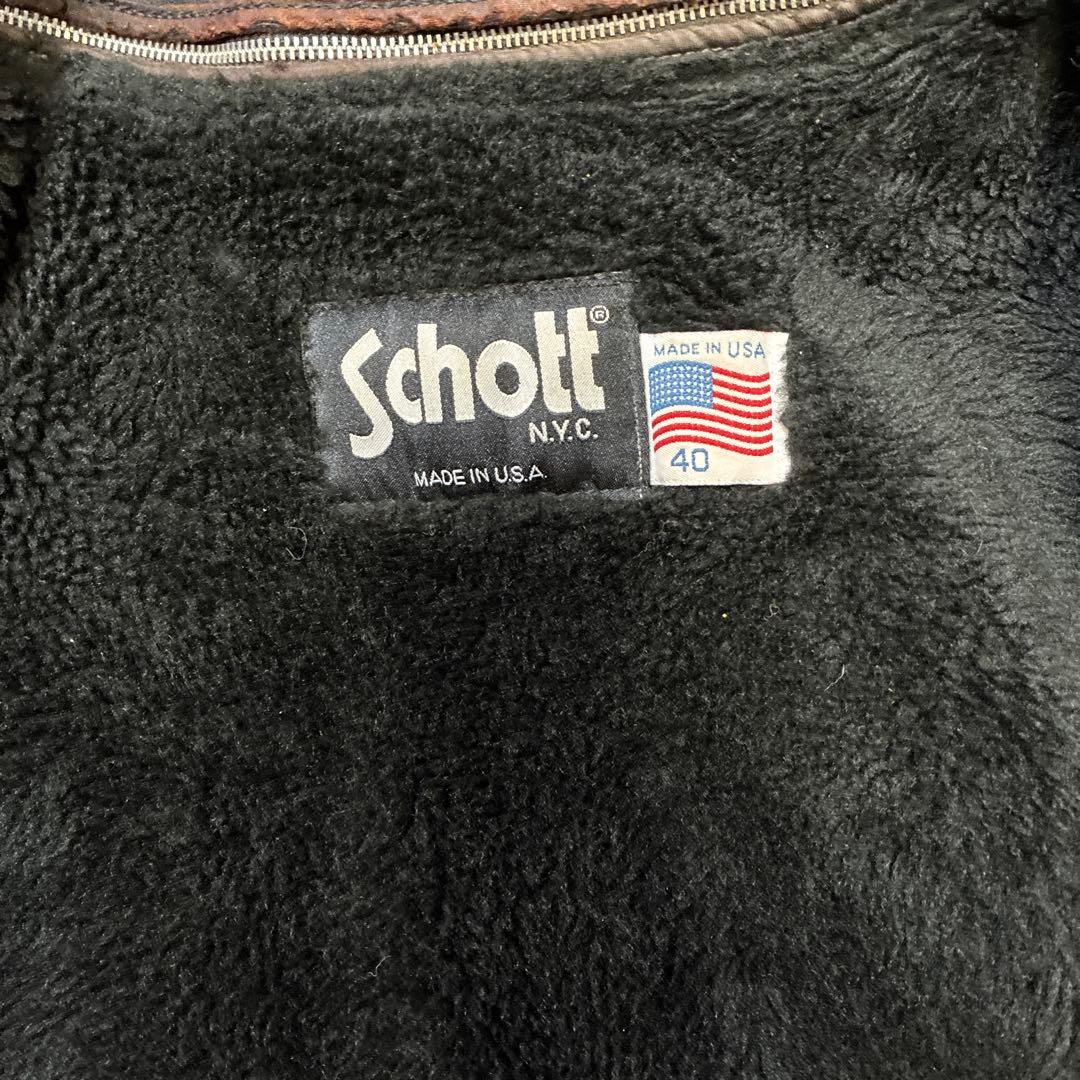 Schott シングルライダースジャケット 40 黒